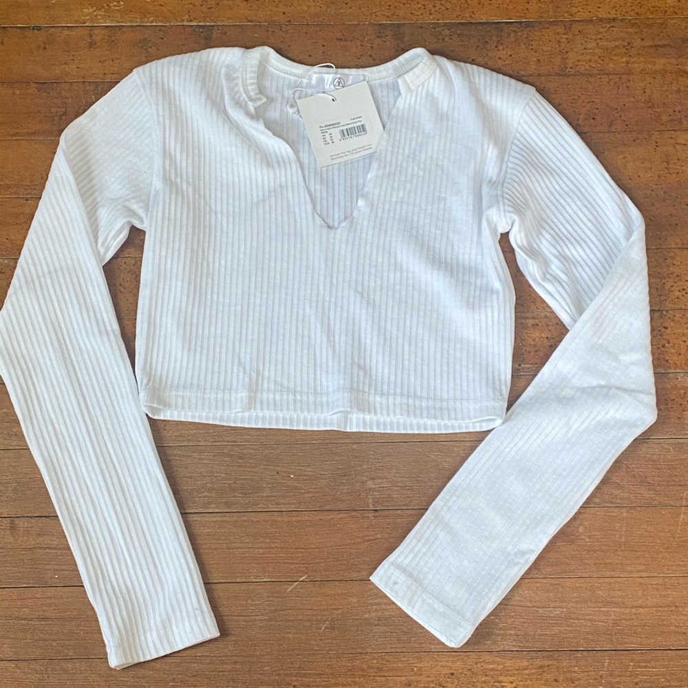 Missguided white ribbed crop
